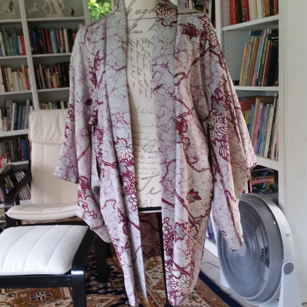 Vintage silk handmade haori kimono